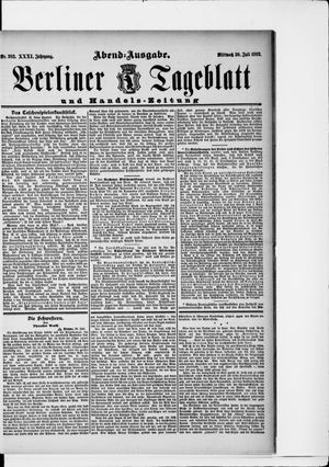 Berliner Tageblatt und Handels-Zeitung vom 30.07.1902