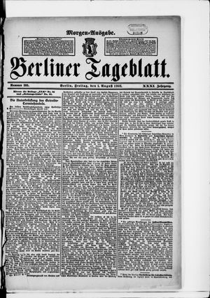 Berliner Tageblatt und Handels-Zeitung vom 01.08.1902