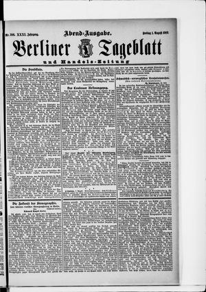 Berliner Tageblatt und Handels-Zeitung vom 01.08.1902
