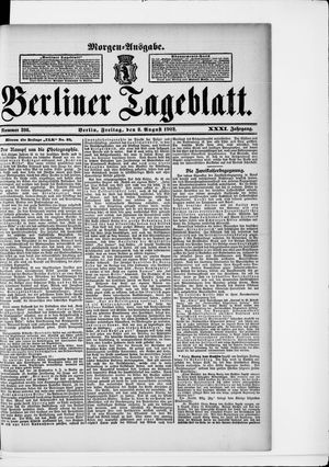 Berliner Tageblatt und Handels-Zeitung on Aug 8, 1902