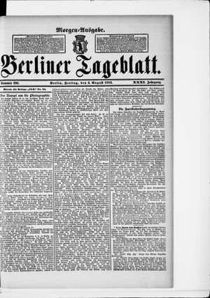 Berliner Tageblatt und Handels-Zeitung on Aug 8, 1902