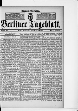 Berliner Tageblatt und Handels-Zeitung on Aug 9, 1902