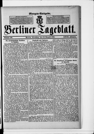 Berliner Tageblatt und Handels-Zeitung vom 12.08.1902