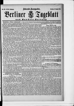 Berliner Tageblatt und Handels-Zeitung vom 12.08.1902