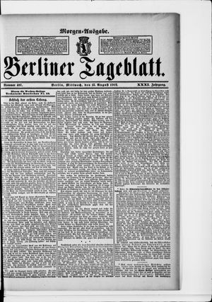 Berliner Tageblatt und Handels-Zeitung vom 13.08.1902