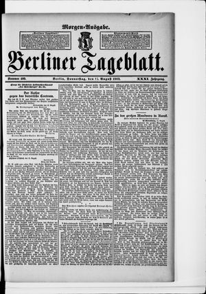 Berliner Tageblatt und Handels-Zeitung vom 14.08.1902