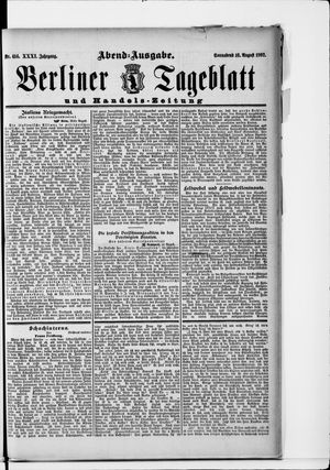 Berliner Tageblatt und Handels-Zeitung on Aug 16, 1902