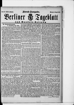 Berliner Tageblatt und Handels-Zeitung vom 18.08.1902
