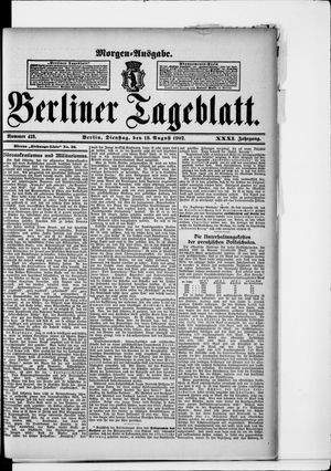 Berliner Tageblatt und Handels-Zeitung vom 19.08.1902
