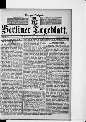 Berliner Tageblatt und Handels-Zeitung vom 22.08.1902