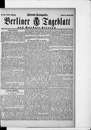 Berliner Tageblatt und Handels-Zeitung vom 22.08.1902