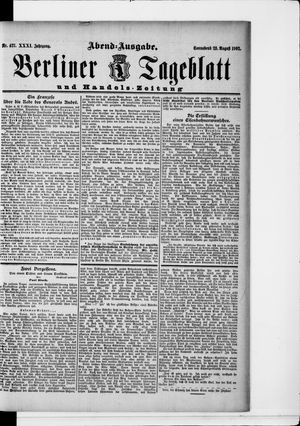 Berliner Tageblatt und Handels-Zeitung vom 23.08.1902