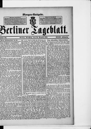 Berliner Tageblatt und Handels-Zeitung vom 26.08.1902