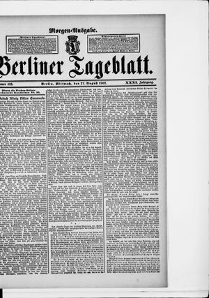 Berliner Tageblatt und Handels-Zeitung vom 27.08.1902
