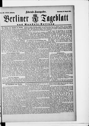 Berliner Tageblatt und Handels-Zeitung vom 28.08.1902