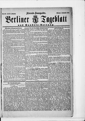 Berliner Tageblatt und Handels-Zeitung vom 01.09.1902