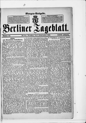 Berliner Tageblatt und Handels-Zeitung on Sep 2, 1902