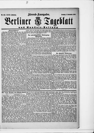 Berliner Tageblatt und Handels-Zeitung on Sep 2, 1902