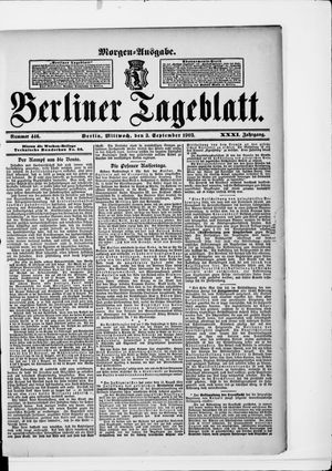 Berliner Tageblatt und Handels-Zeitung on Sep 3, 1902