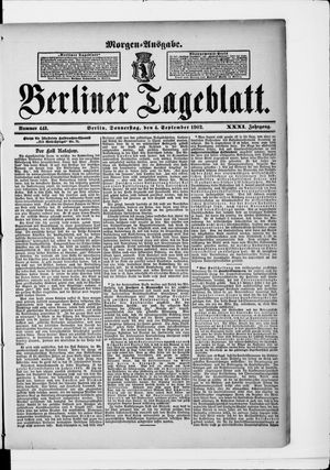 Berliner Tageblatt und Handels-Zeitung on Sep 4, 1902