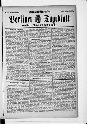 Berliner Tageblatt und Handels-Zeitung vom 08.09.1902