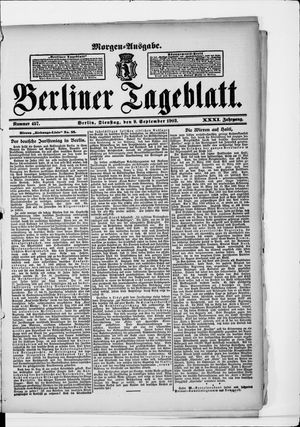 Berliner Tageblatt und Handels-Zeitung on Sep 9, 1902