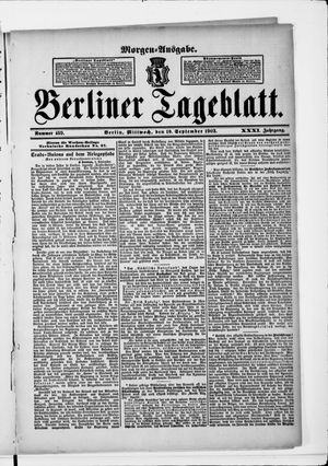 Berliner Tageblatt und Handels-Zeitung vom 10.09.1902