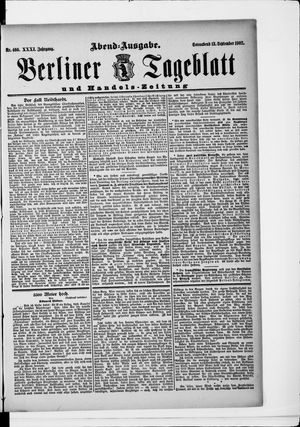 Berliner Tageblatt und Handels-Zeitung vom 13.09.1902