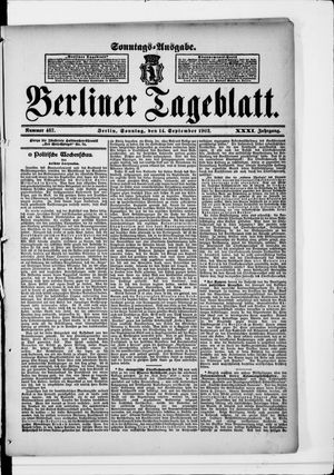 Berliner Tageblatt und Handels-Zeitung vom 14.09.1902