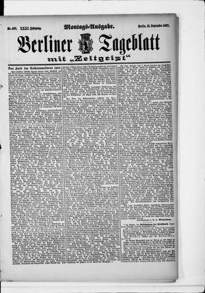 Berliner Tageblatt und Handels-Zeitung vom 15.09.1902