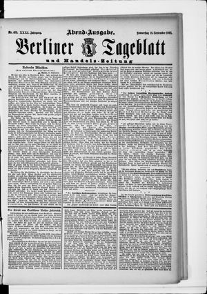 Berliner Tageblatt und Handels-Zeitung vom 18.09.1902