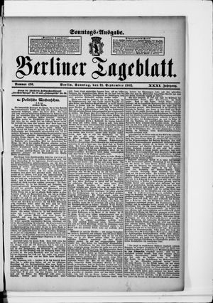 Berliner Tageblatt und Handels-Zeitung vom 21.09.1902