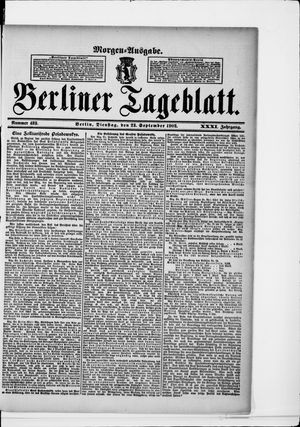 Berliner Tageblatt und Handels-Zeitung vom 23.09.1902