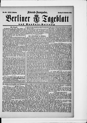 Berliner Tageblatt und Handels-Zeitung vom 23.09.1902