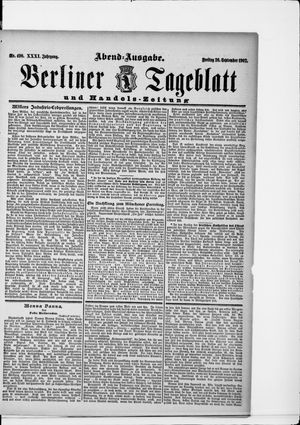 Berliner Tageblatt und Handels-Zeitung vom 26.09.1902
