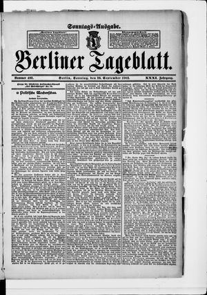 Berliner Tageblatt und Handels-Zeitung on Sep 27, 1902