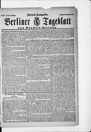 Berliner Tageblatt und Handels-Zeitung vom 30.09.1902