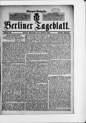 Berliner Tageblatt und Handels-Zeitung vom 01.10.1902