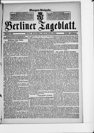 Berliner Tageblatt und Handels-Zeitung on Oct 2, 1902