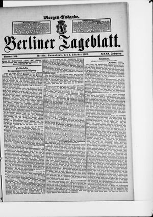 Berliner Tageblatt und Handels-Zeitung vom 04.10.1902