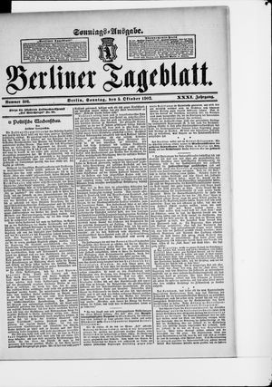 Berliner Tageblatt und Handels-Zeitung on Oct 5, 1902