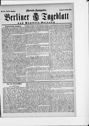 Berliner Tageblatt und Handels-Zeitung on Oct 10, 1902