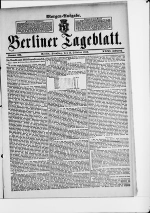 Berliner Tageblatt und Handels-Zeitung vom 14.10.1902