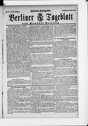 Berliner Tageblatt und Handels-Zeitung vom 16.10.1902