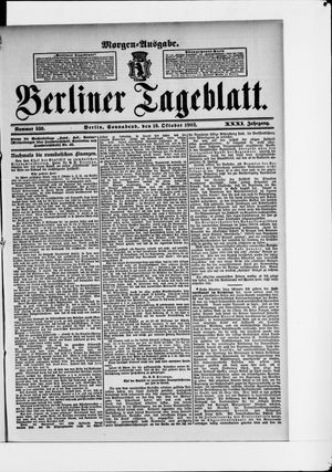 Berliner Tageblatt und Handels-Zeitung on Oct 18, 1902