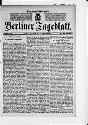 Berliner Tageblatt und Handels-Zeitung vom 19.10.1902