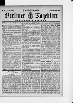 Berliner Tageblatt und Handels-Zeitung vom 20.10.1902