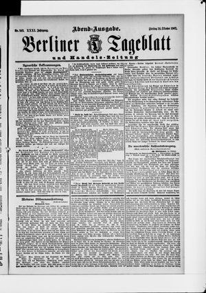 Berliner Tageblatt und Handels-Zeitung on Oct 24, 1902