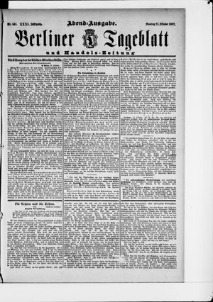 Berliner Tageblatt und Handels-Zeitung vom 27.10.1902