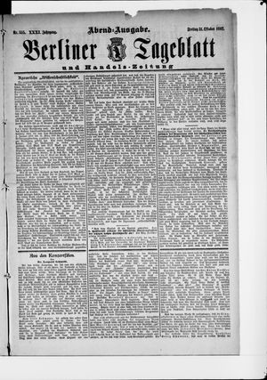 Berliner Tageblatt und Handels-Zeitung vom 31.10.1902